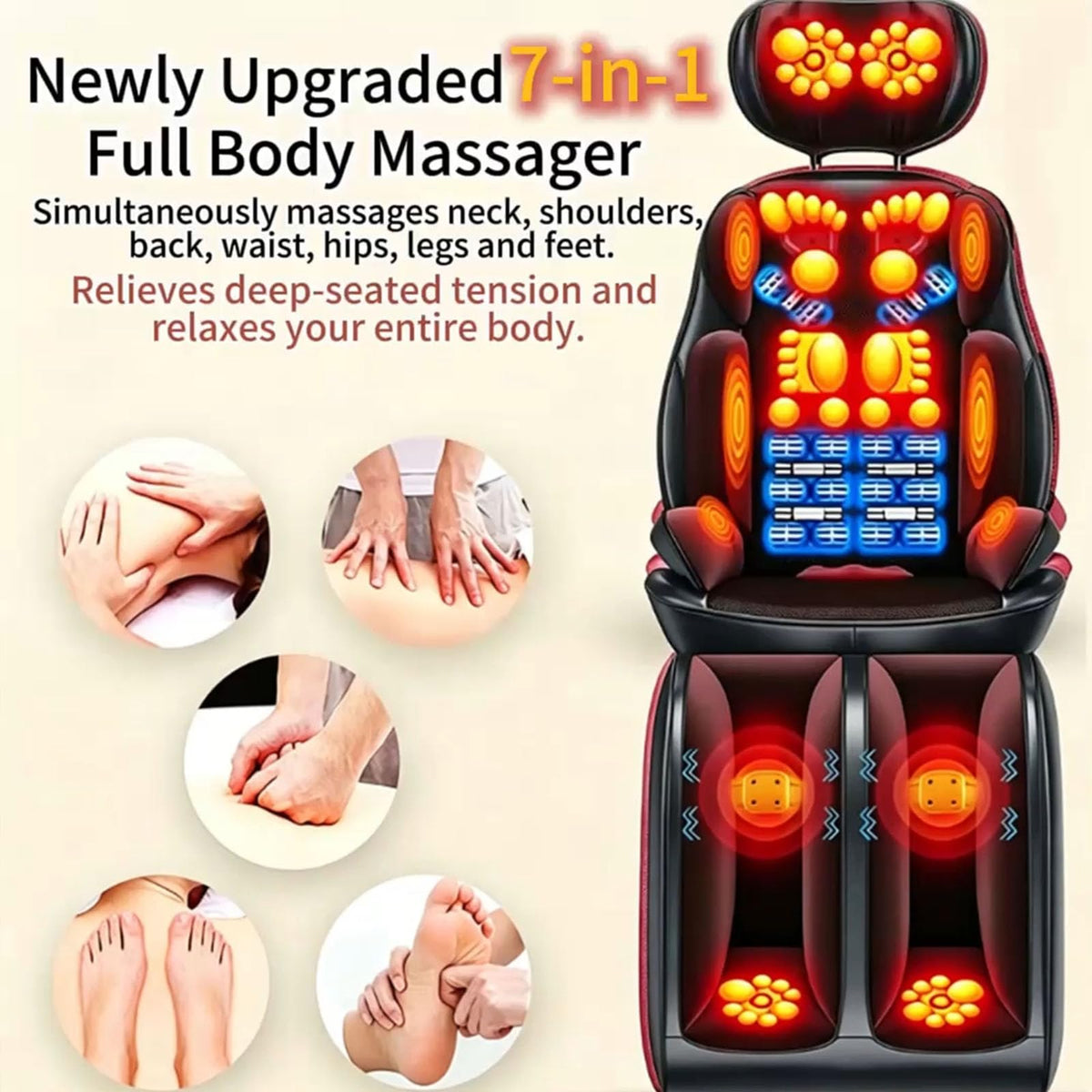 Heated Vibration Full Body Massage Mat M12793
