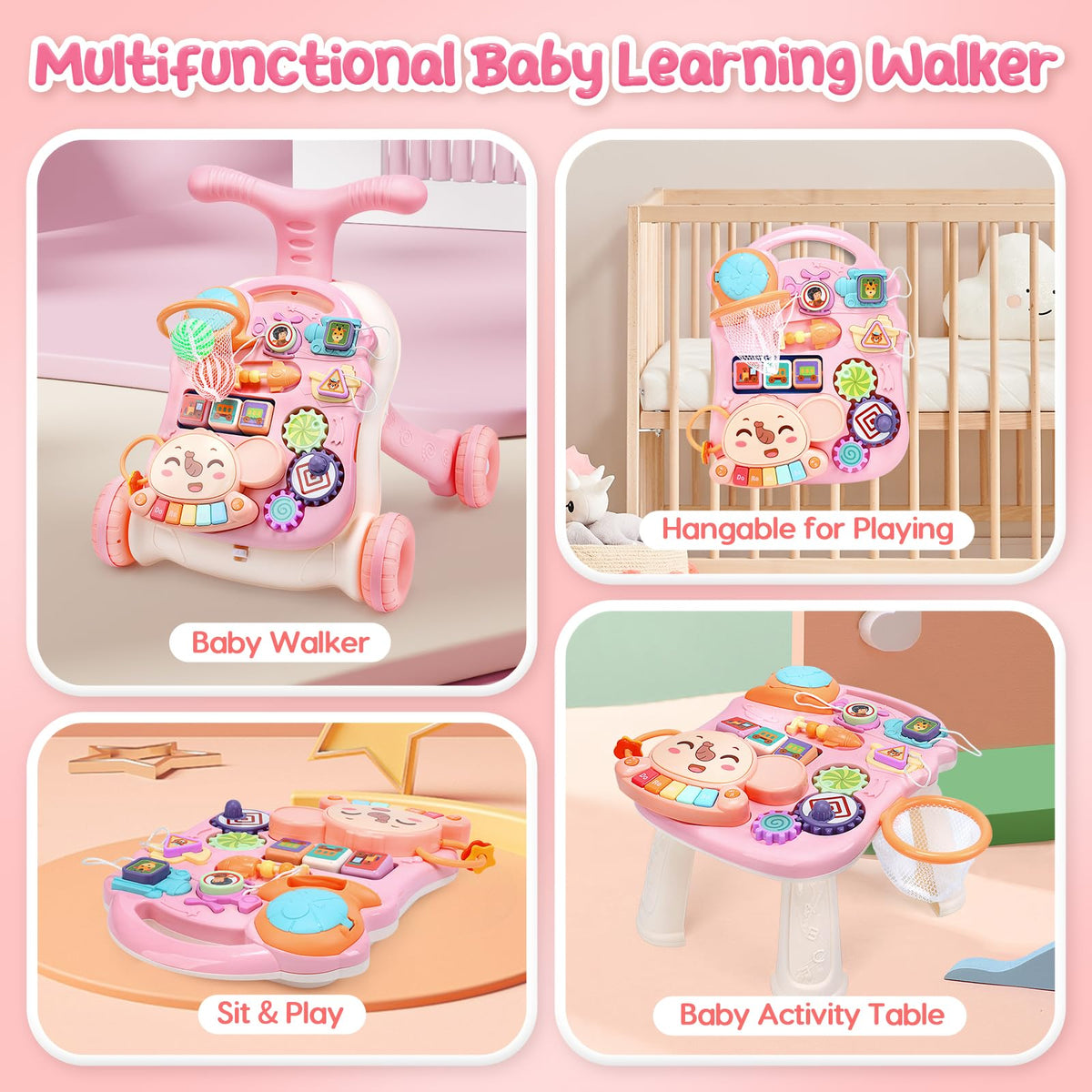 2-in-1 Baby Walker with Detachable Activity Center J989893