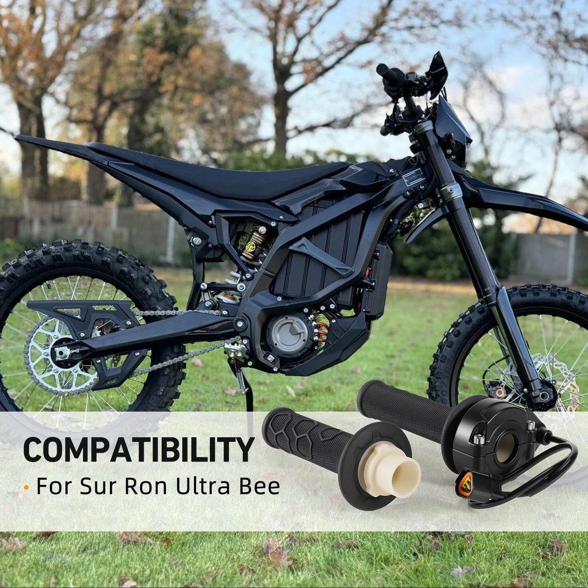 Electric Throttle Handle Assembly with Cable and Spare Right Handlebar Grip H394