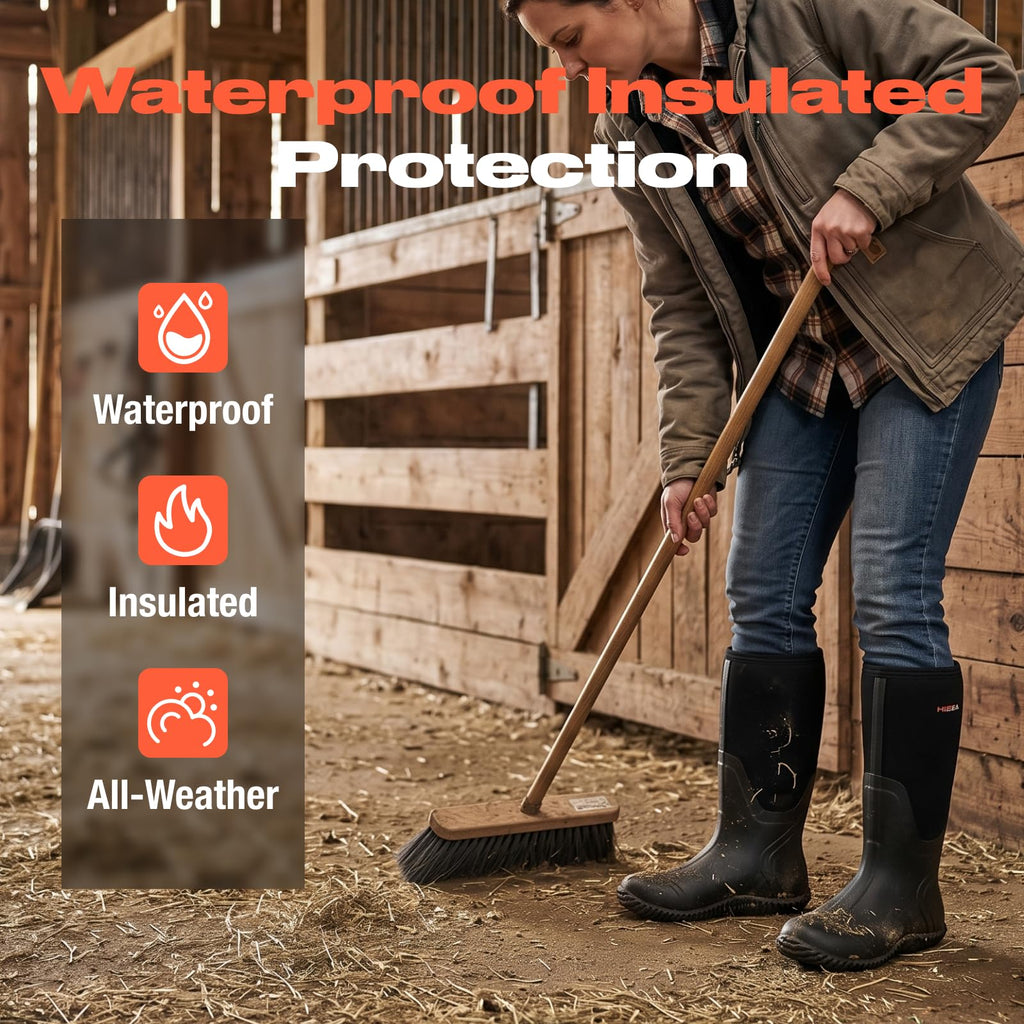Women's Waterproof Insulated Neoprene Rubber Rain Boots R4469