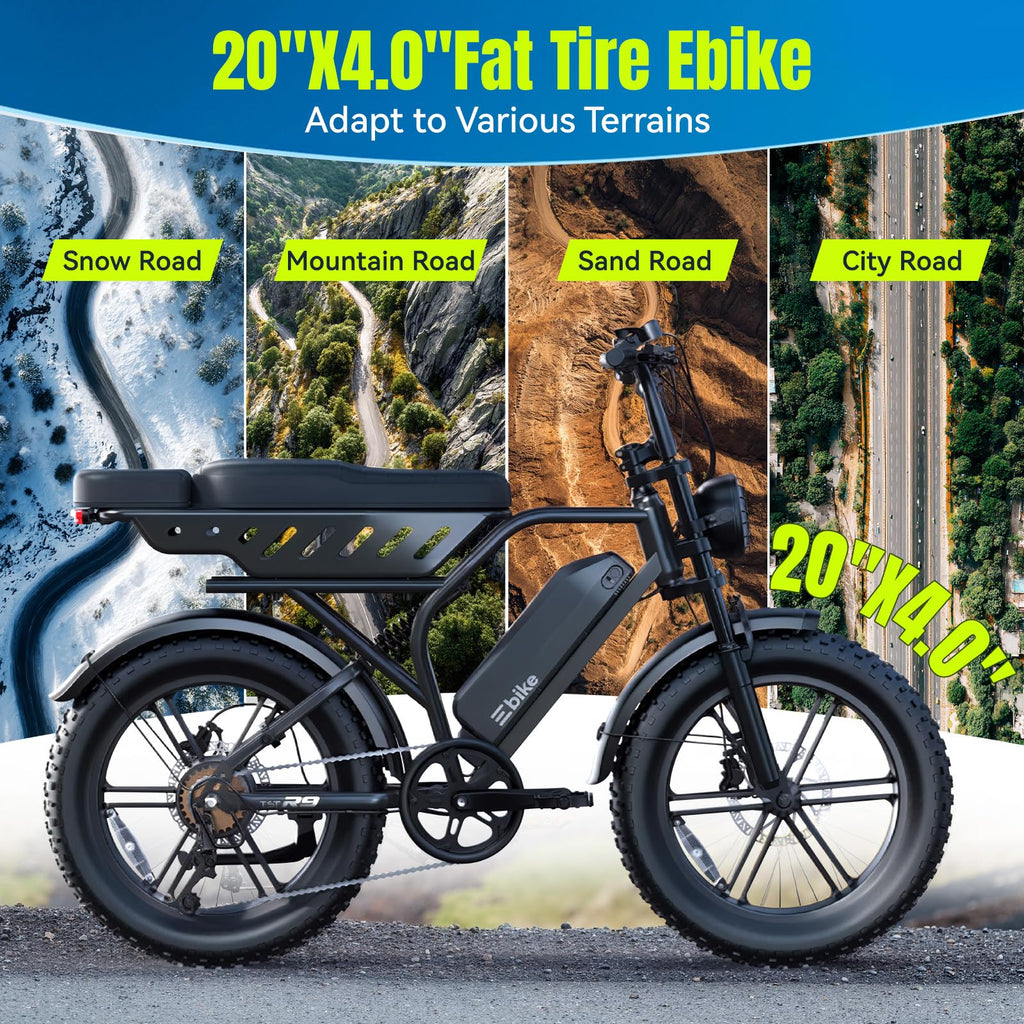 Electric Bike 48V 15Ah Battery 1500W Peak Motor 20 * 4.0 Fat Tire N53241