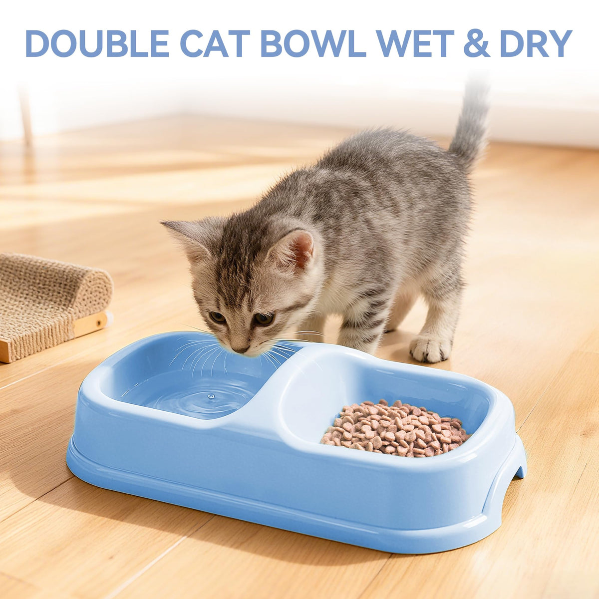 Cat Litter Box Set with Litter Scoop, Double Dish Cat Bowl, Mouse and Ball Toy J11374