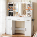 White Makeup Vanity Desk with Lights and Mirror Y14613
