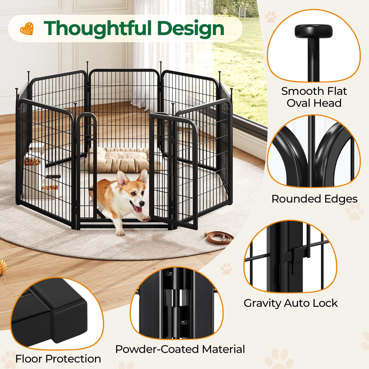 32 Inch 16 Panels Heavy Duty Dog Playpen Z9577