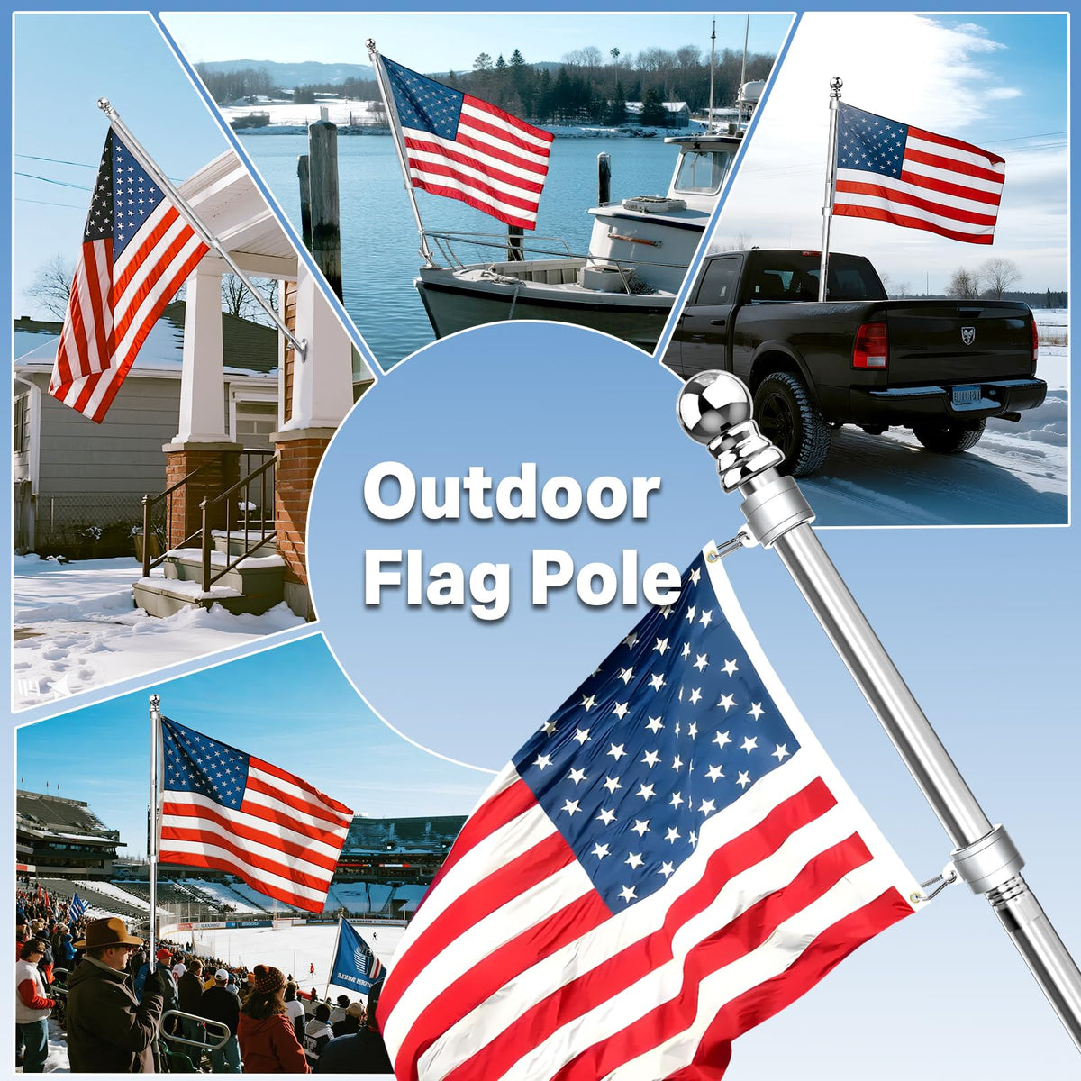 6FT 304 Stainless Steel Flag Pole N18276