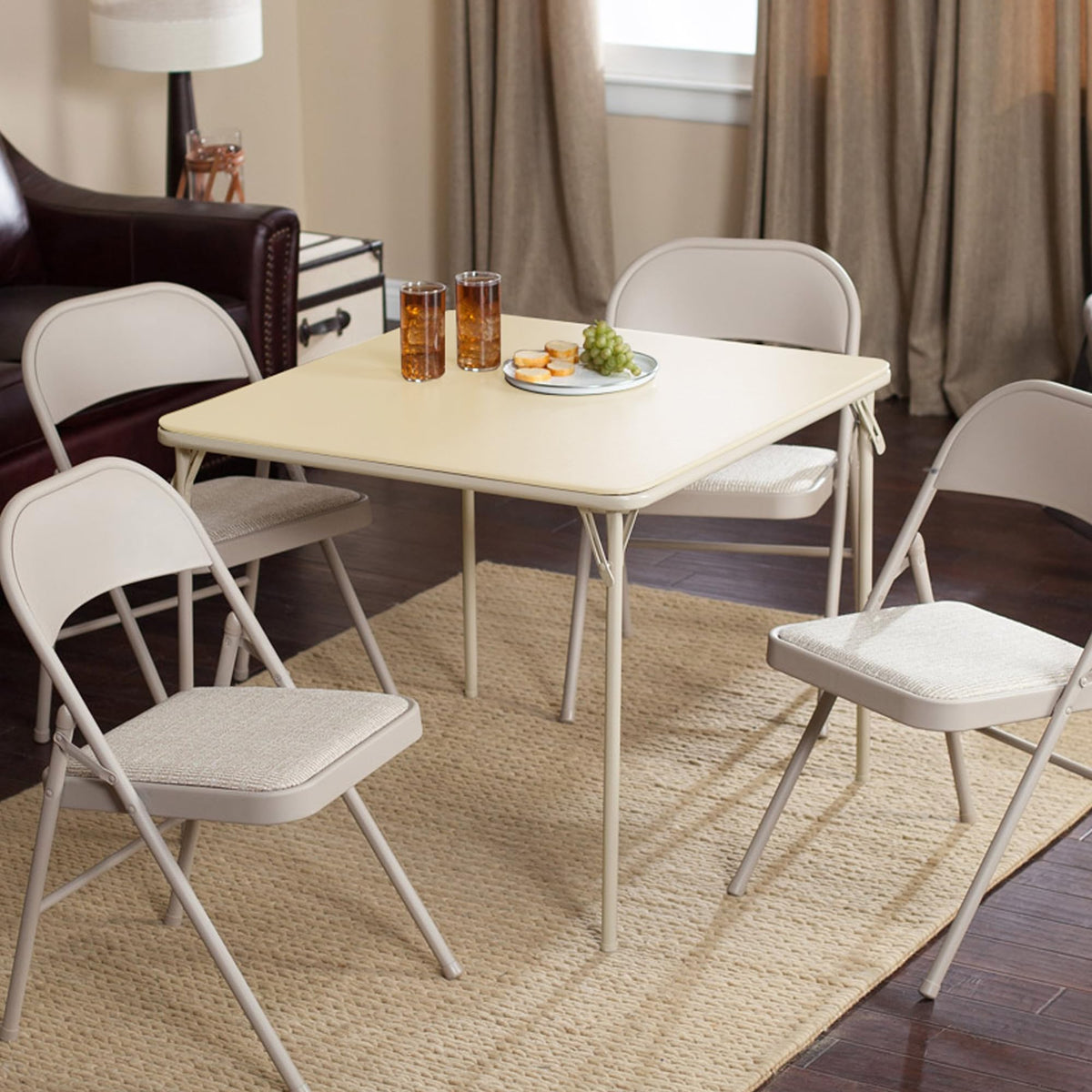 Buff Tan Square Folding Card Table H571457