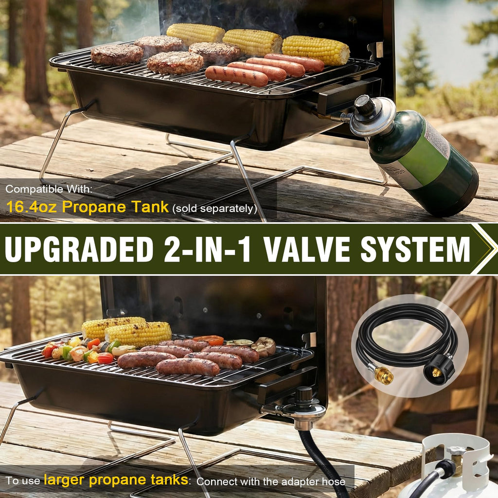 Portable Propane Gas Grill with Foldable Legs K697350