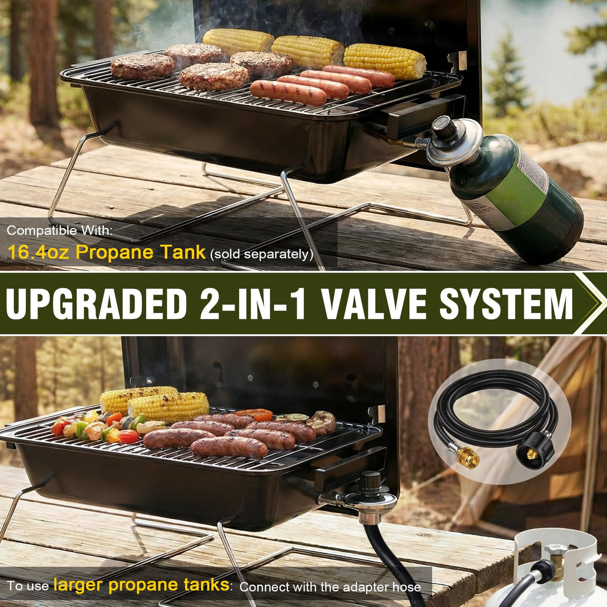 Portable Propane Gas Grill with Foldable Legs K697350