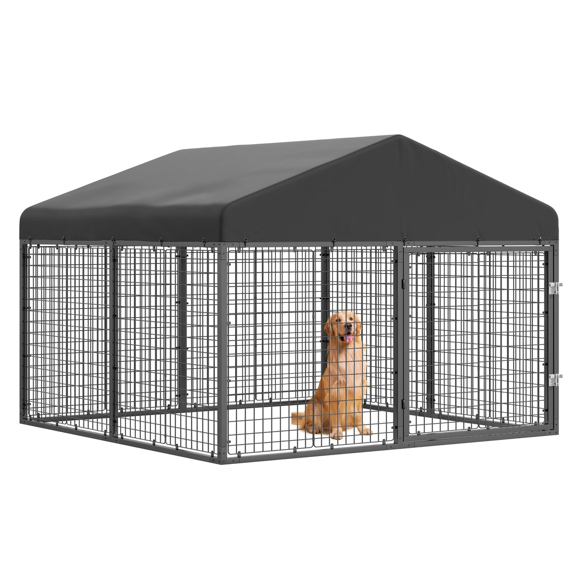 Large Outdoor Dog Enclosure with Roof H3968