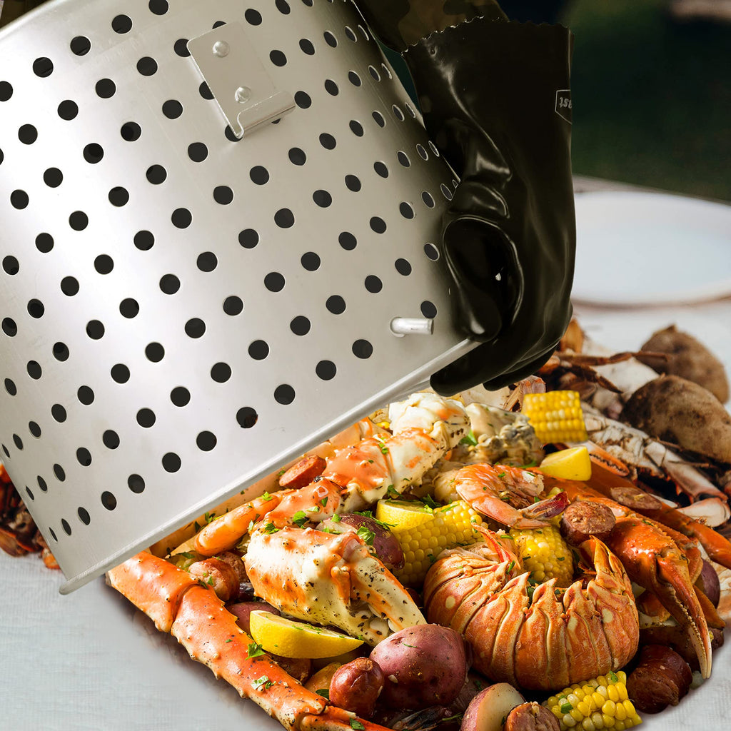 60 Qt. Seafood Boil Pot with Basket and Burner D650