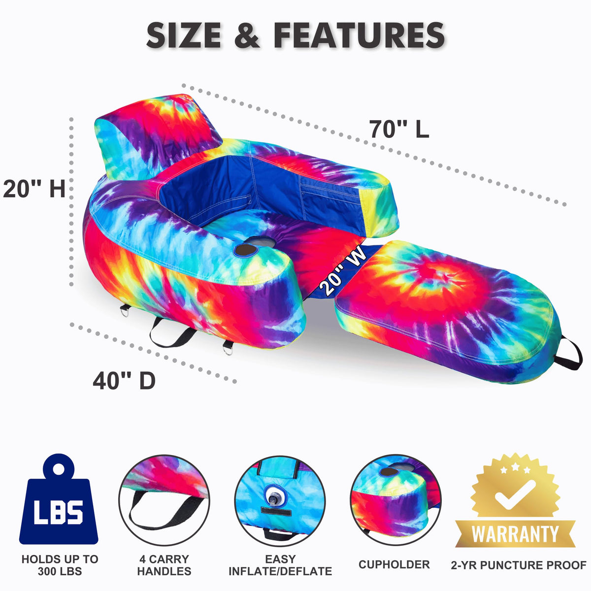 Inflatable Pool Lounger Floating Lounge Chair G67597