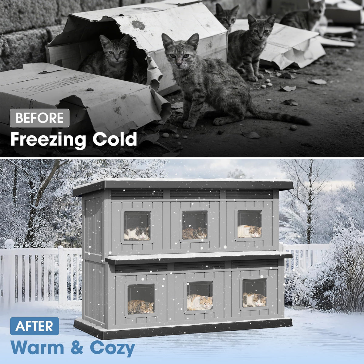 Weatherproof Insulated Outdoor Cat House K550598