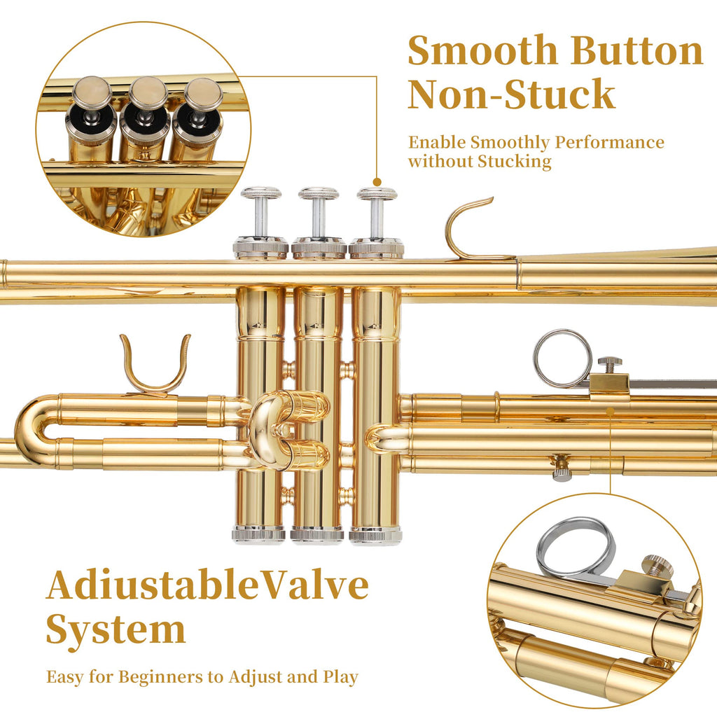 Gold Trumpet with Case, 7C Mouthpiece and Cleaning Kit L812512