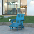 Blue Adirondack Lounge Chair with Ottoman J898304