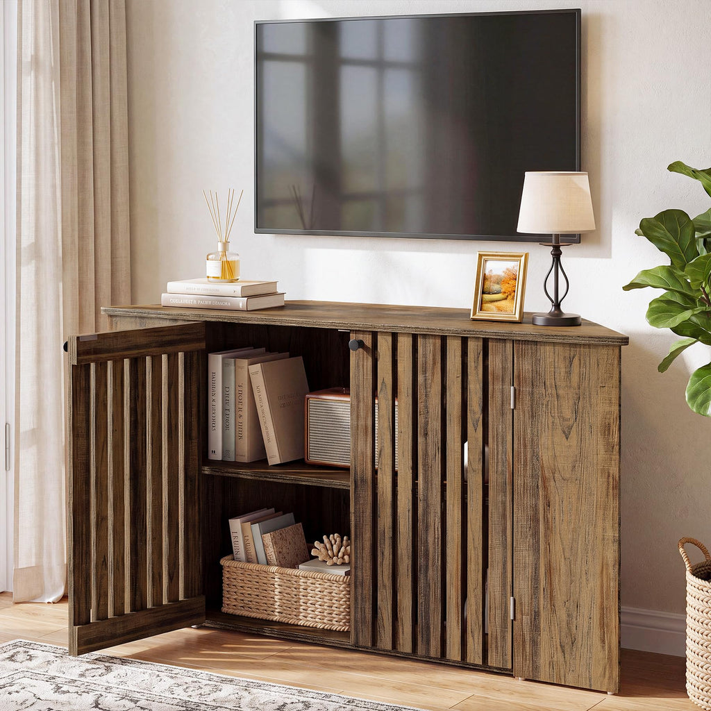 53" Farmhouse Corner TV Stand with Storage M3234