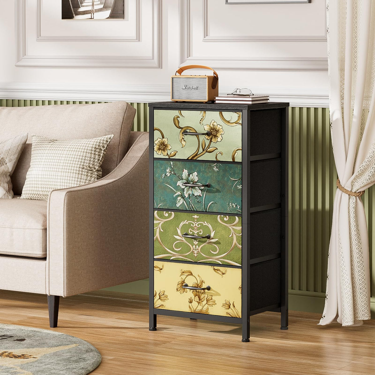 4 Drawer Fabric Dresser I18511