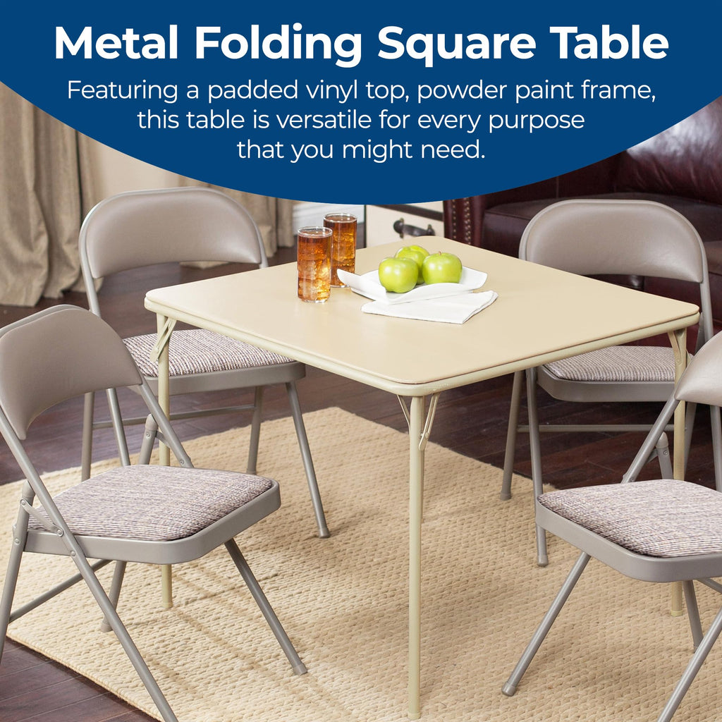 Buff Tan Square Folding Card Table H571457