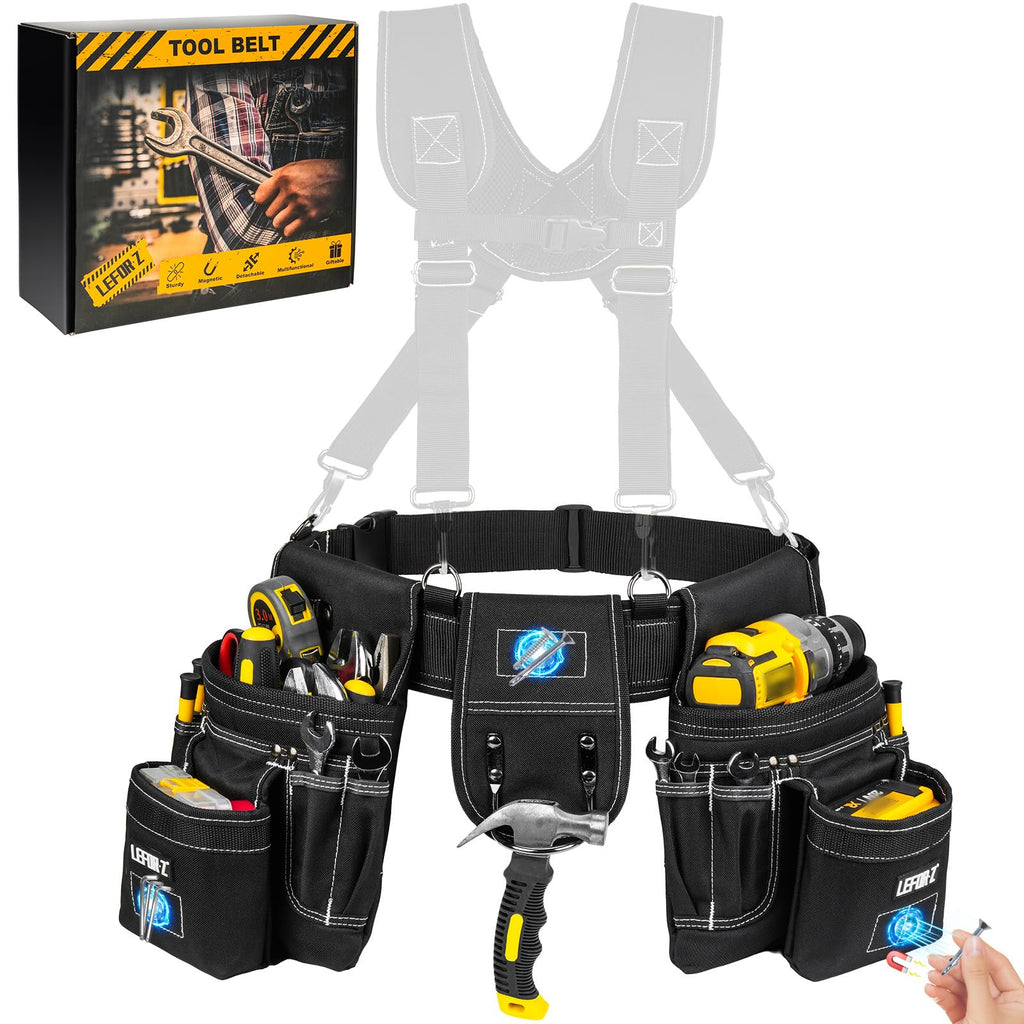 Tool Belt with 4 D-Rings, 27-Pockets K9233