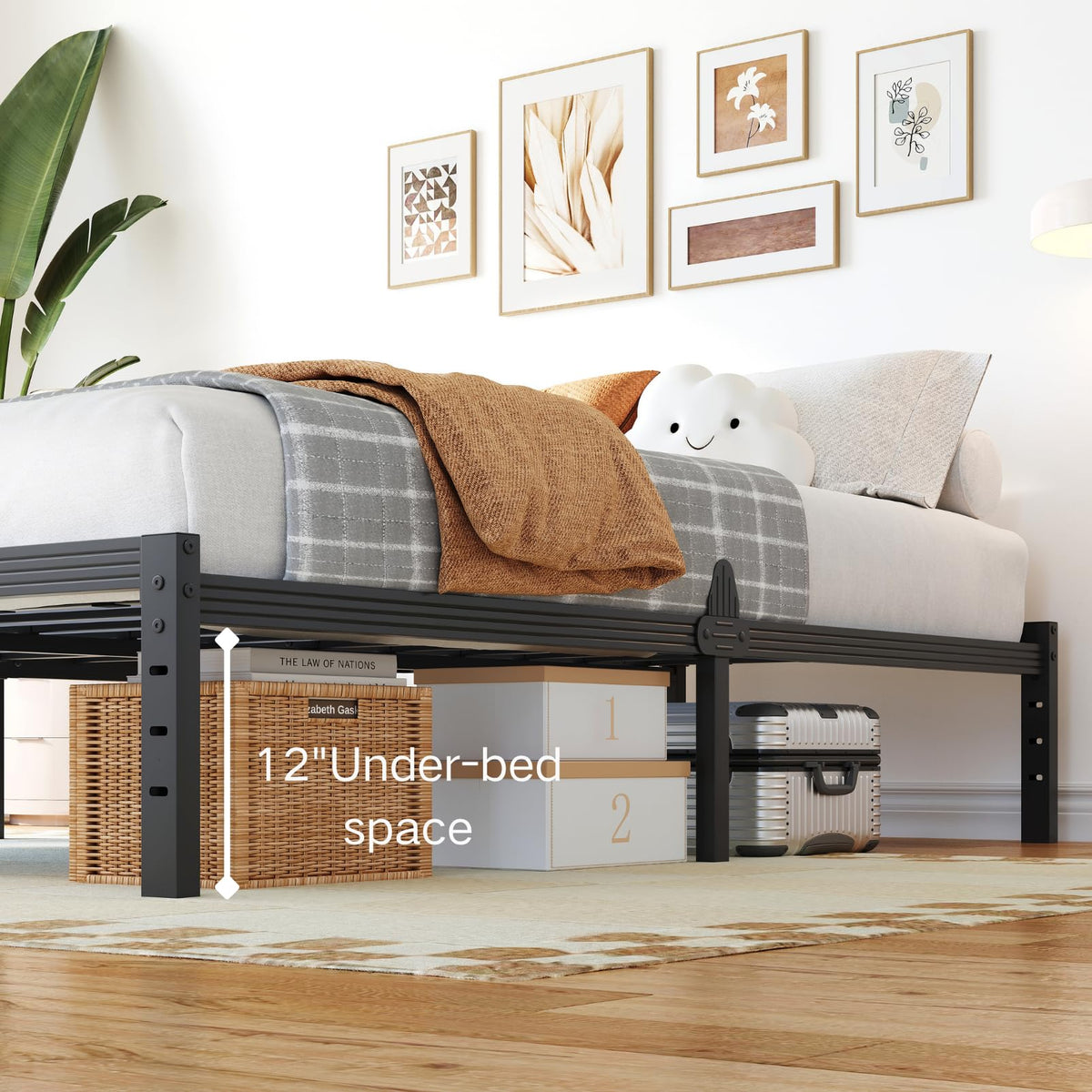 14 Inch Metal Platform Full Bed Frame with Storage Z82563