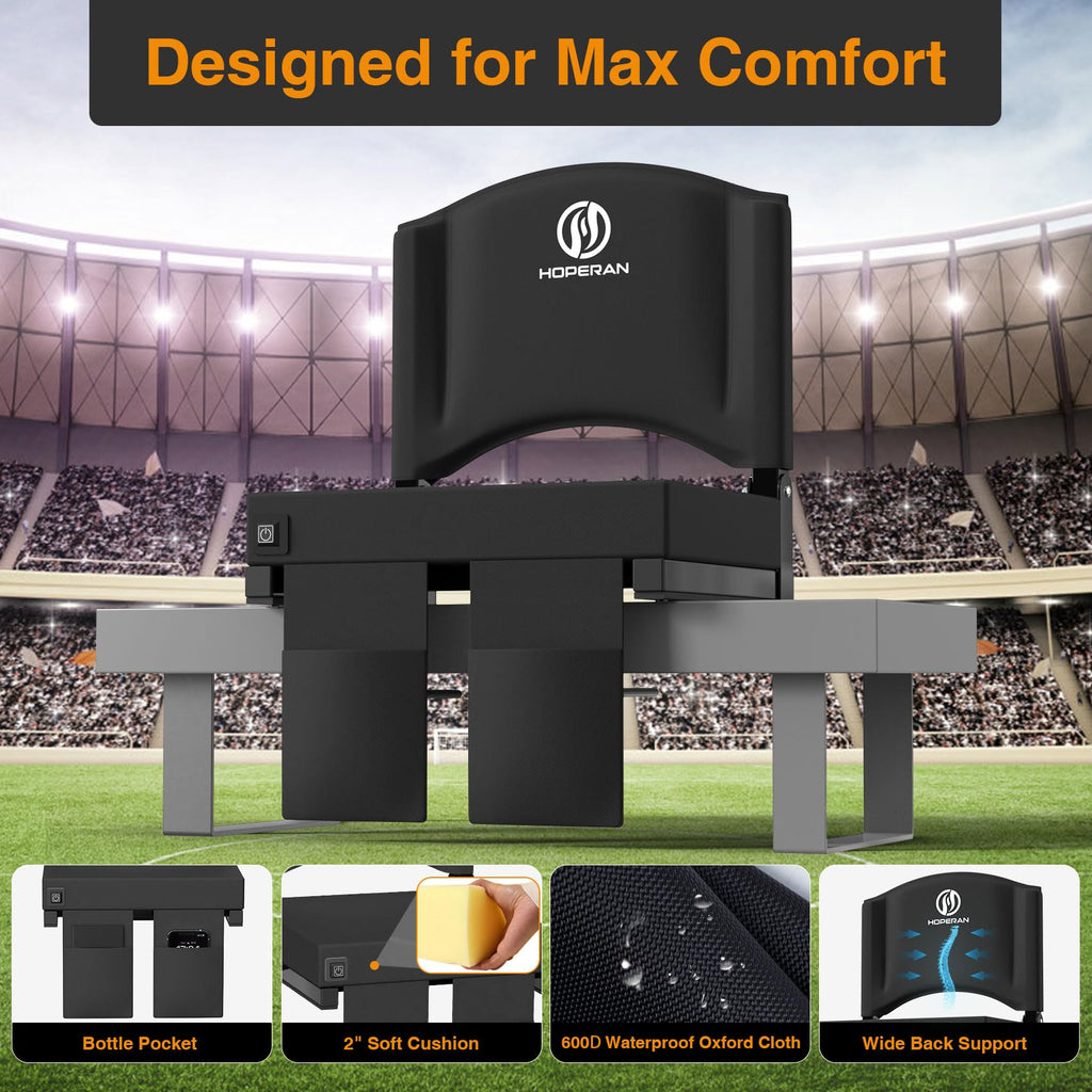 Heated Stadium Seats for Bleachers with Back Support T3970