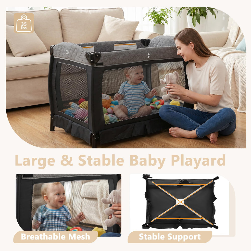 4 in 1 Black Baby Playard N259