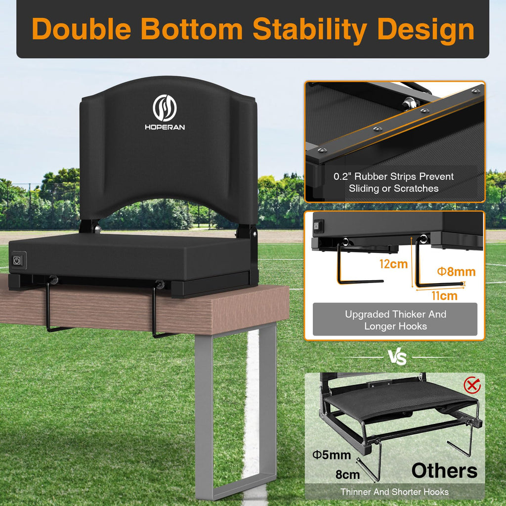 Heated Stadium Seats for Bleachers with Back Support T3970