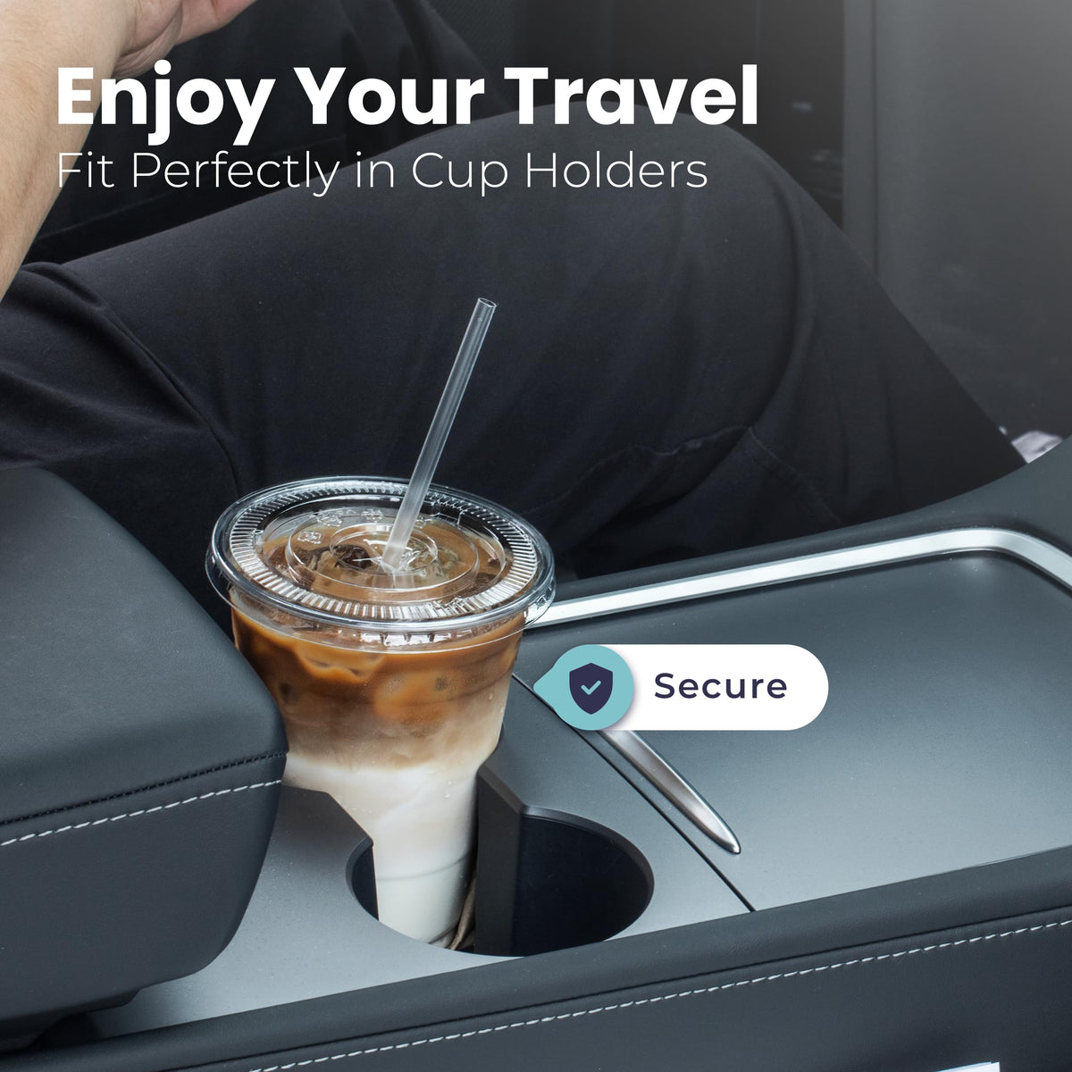 12 oz Clear Plastic Cups with Lids and Straws Y2604
