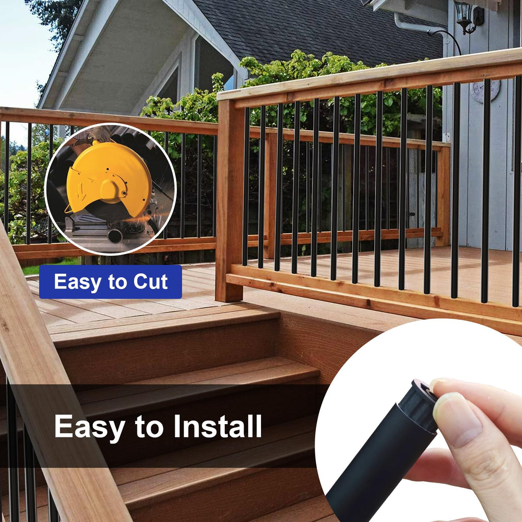 26" Black Aluminum Deck Balusters 120 Pack K184