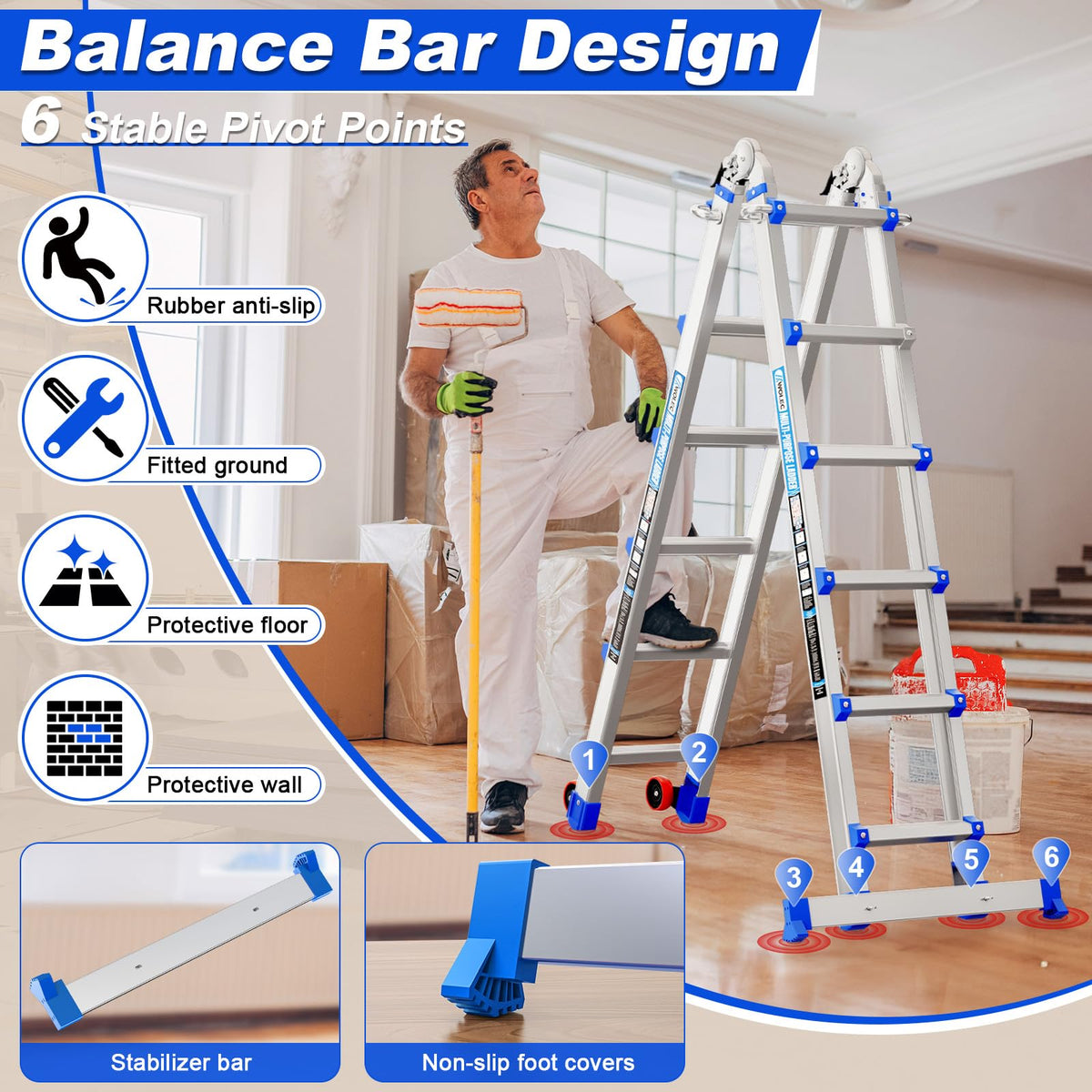 20FT Multi-Position Telescoping Ladder U891