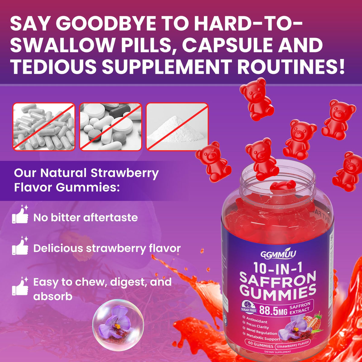 Strawberry Flavor 120 Count Gummies H345932