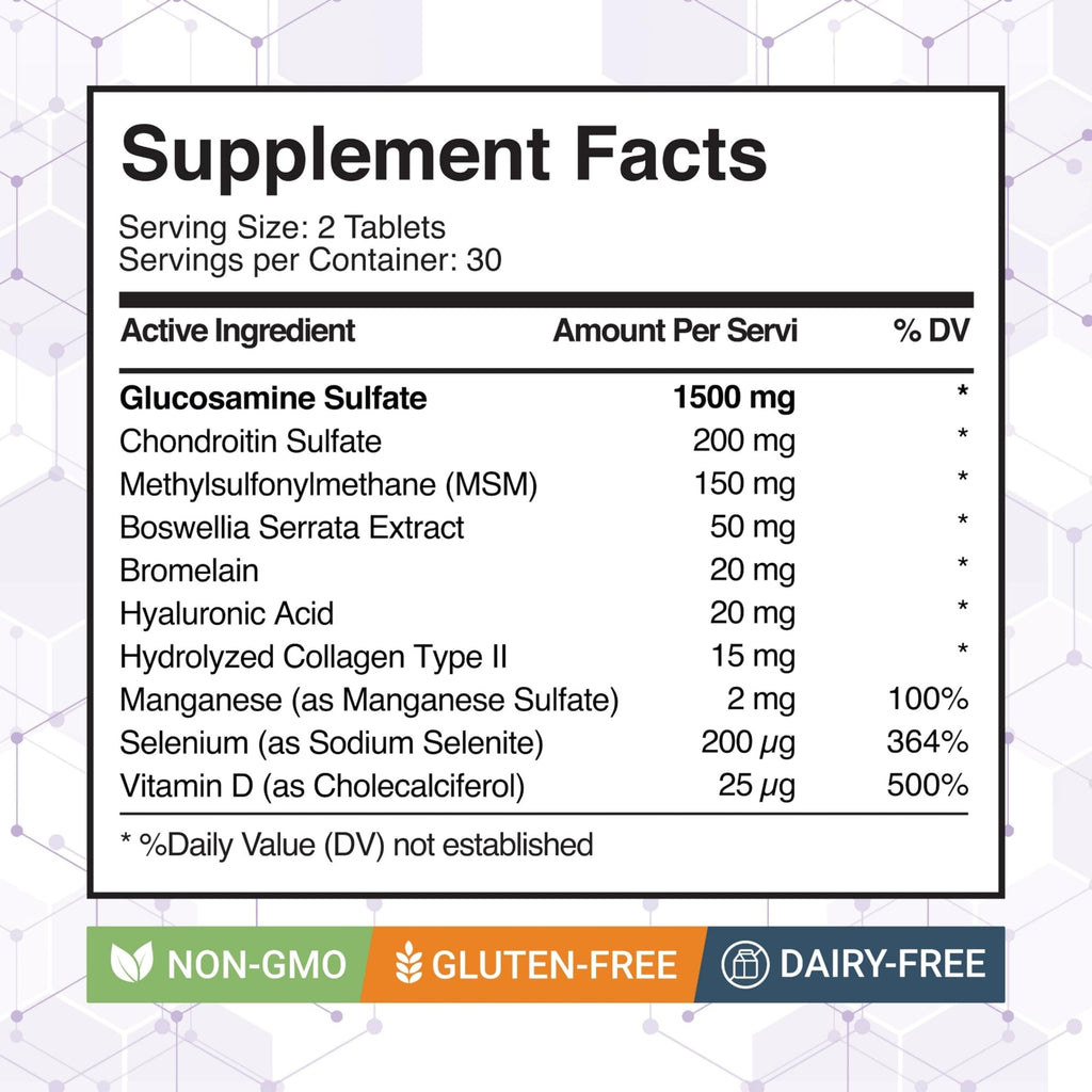 Glucosamine Chondroitin MSM Dietary Supplement 60 Tablets P658