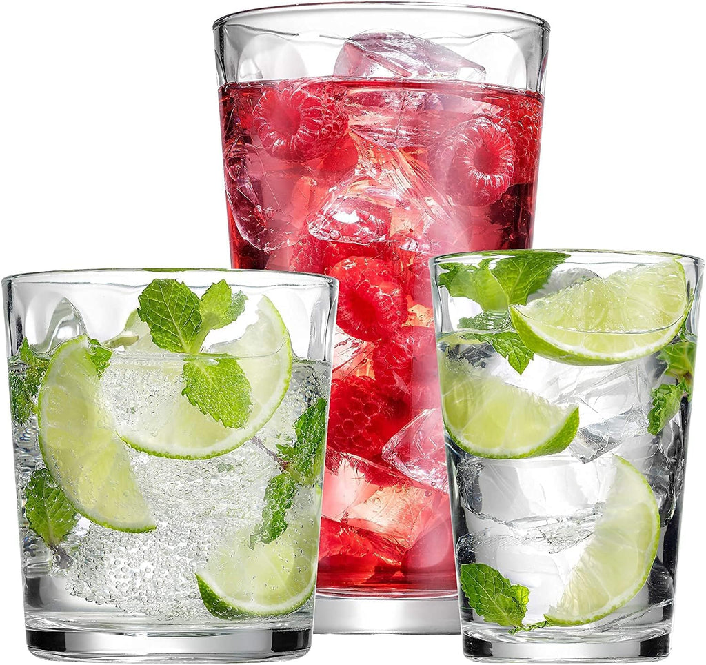 Set of 12 Stackable Drinking Glasses F36589