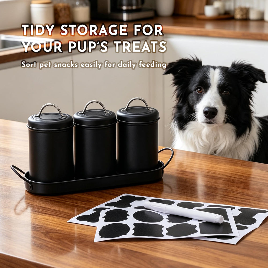 Airtight Dog Treat Container Set with Lid and Tray R152586