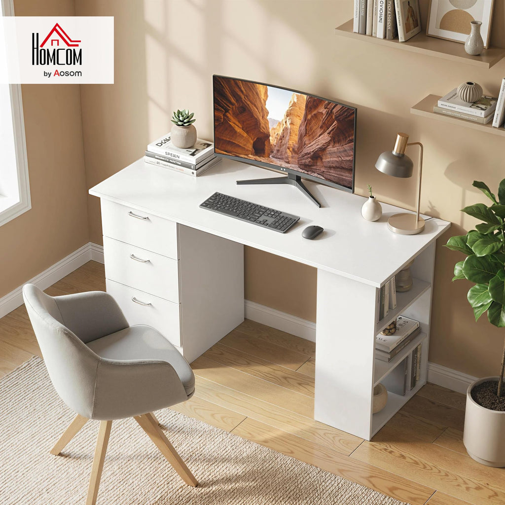 White Computer Desk with Drawers F742956