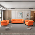Orange Velvet Chesterfield Sofa Loveseat and Chair H807887
