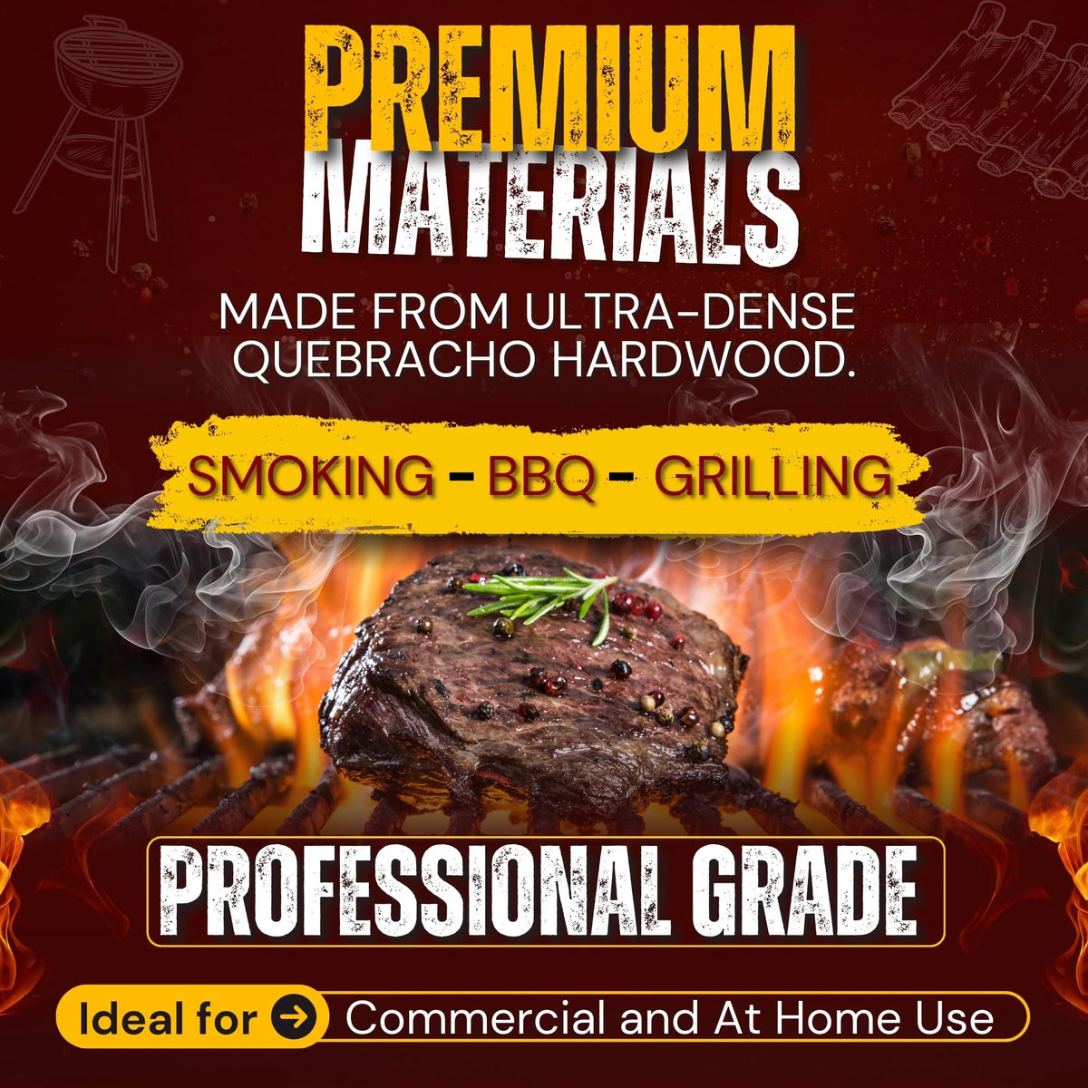 Extra Large Lump Charcoal White Quebracho Wood 33lb J502