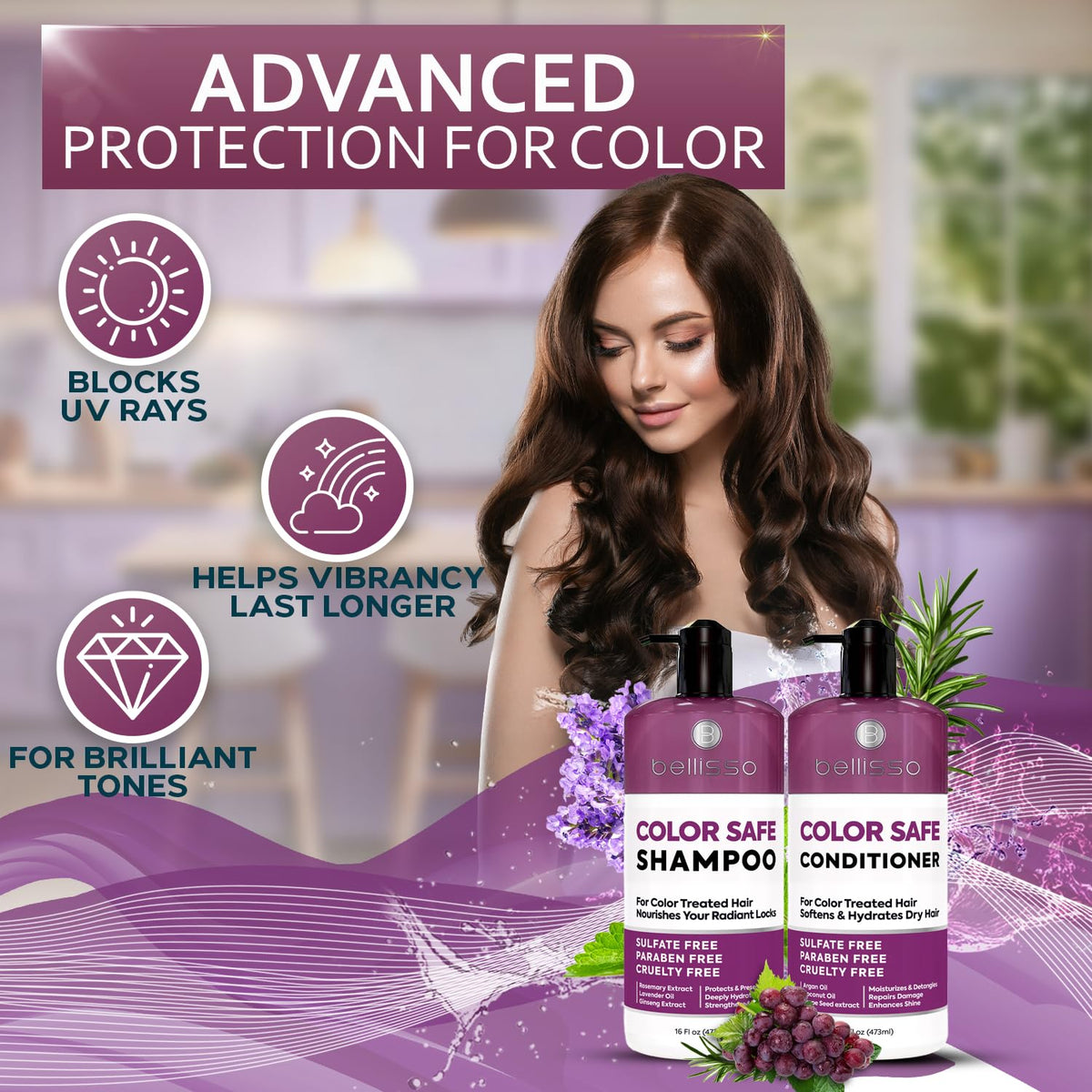 Color Safe Shampoo and Conditioner Set Sulfate Paraben Free W474359