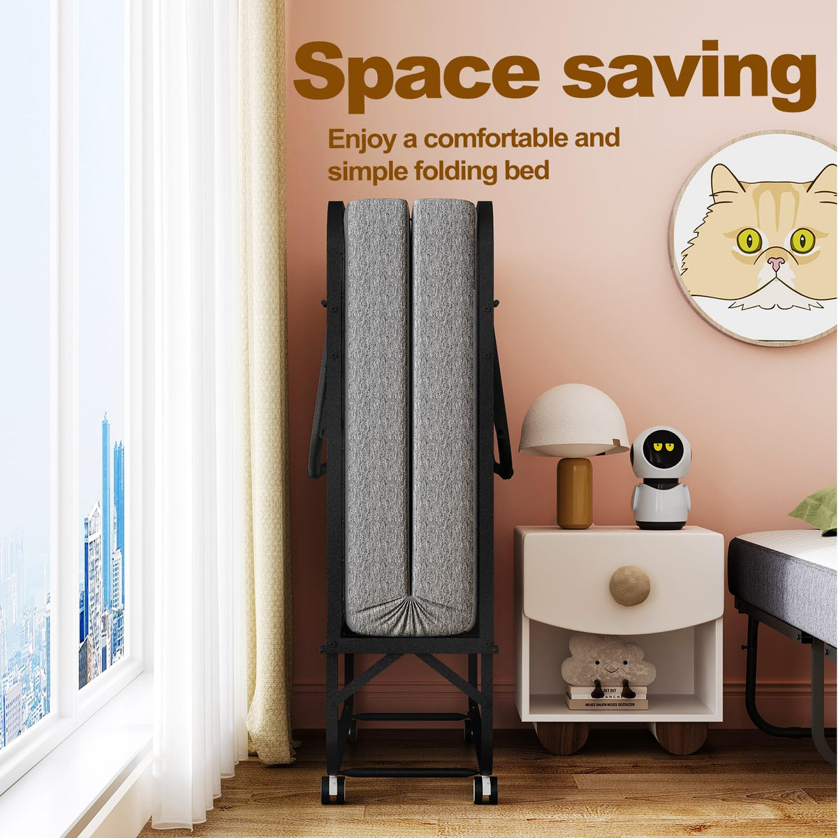 Folding Bed with Memory Foam Mattress M468070