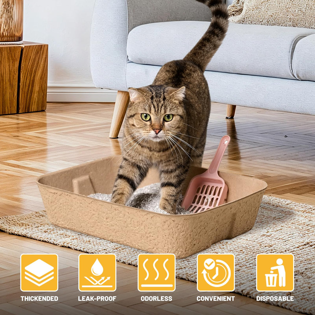 4 Pack Disposable Cardboard Cat Litter Boxes Q6875