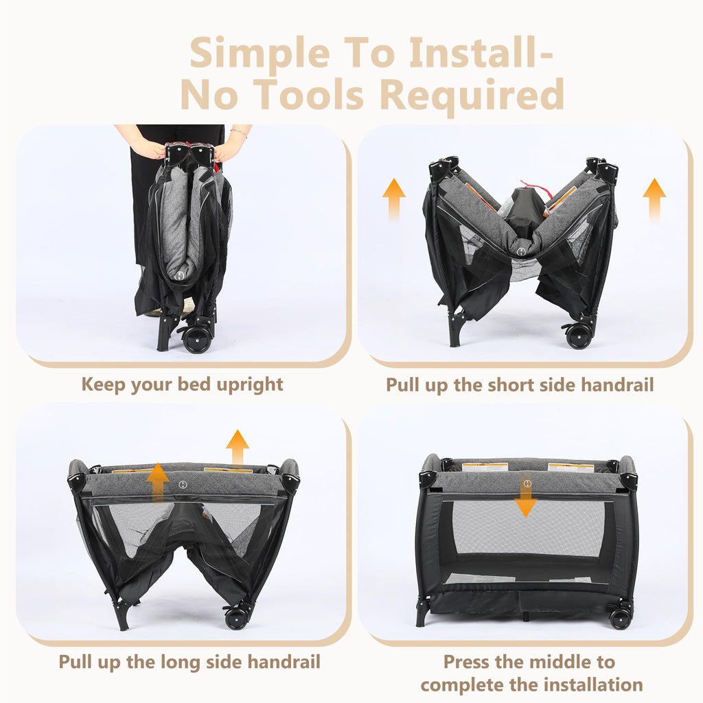 4 in 1 Black Baby Playard N259