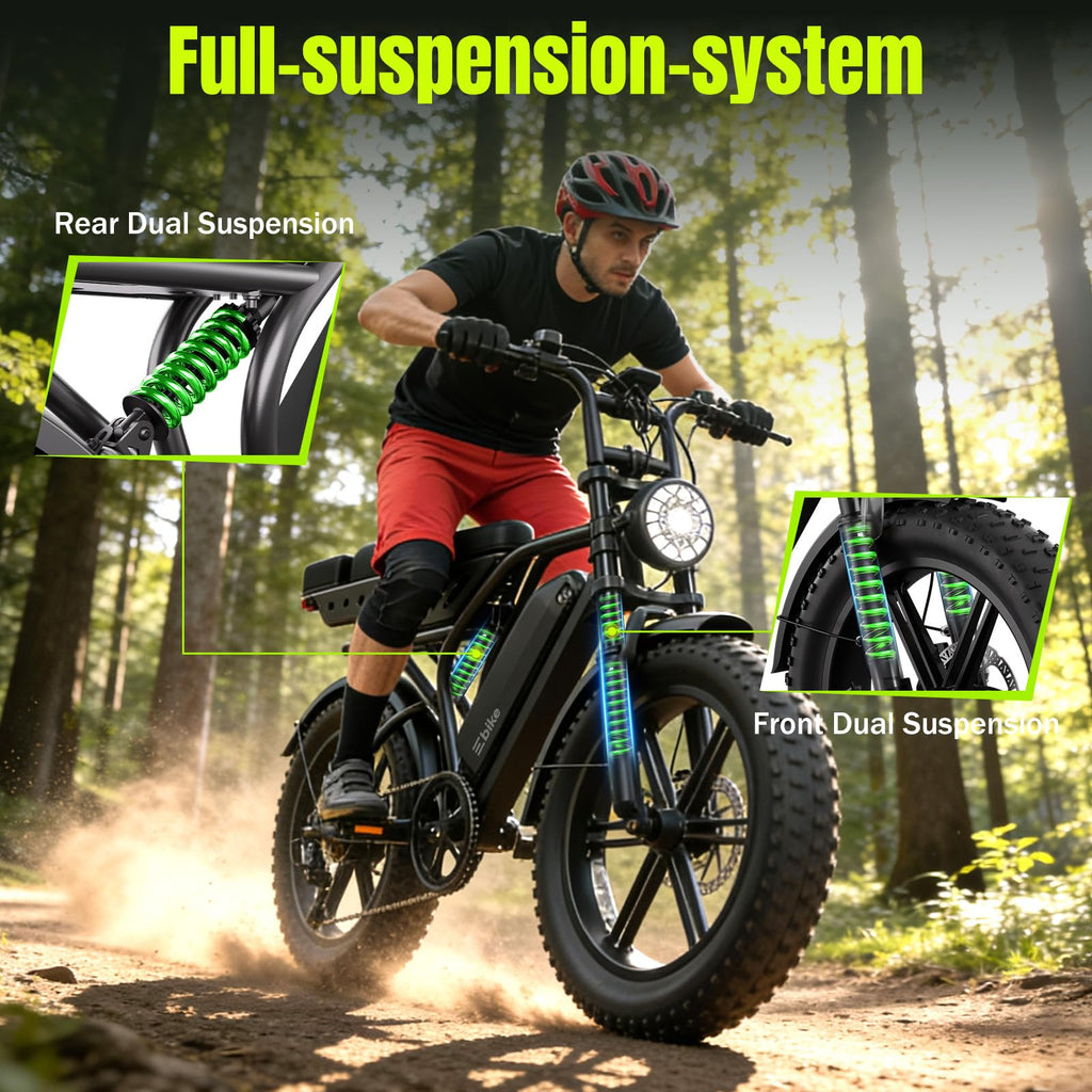 Electric Bike 48V 15Ah Battery 1500W Peak Motor 20 * 4.0 Fat Tire N53241