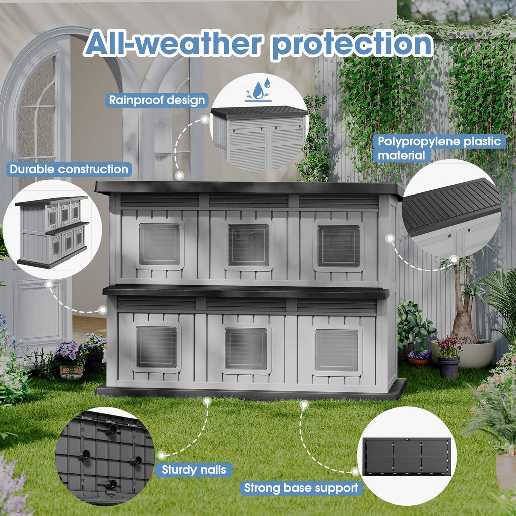 Weatherproof Insulated Outdoor Cat House K550598