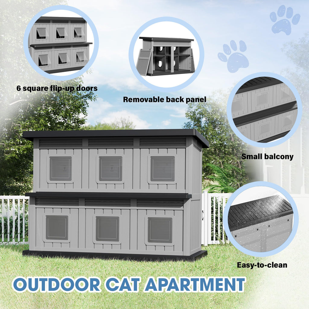 Weatherproof Insulated Outdoor Cat House K550598