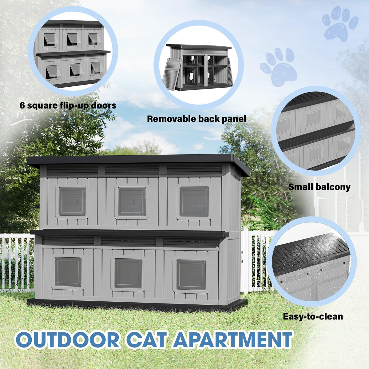 Weatherproof Insulated Outdoor Cat House K550598