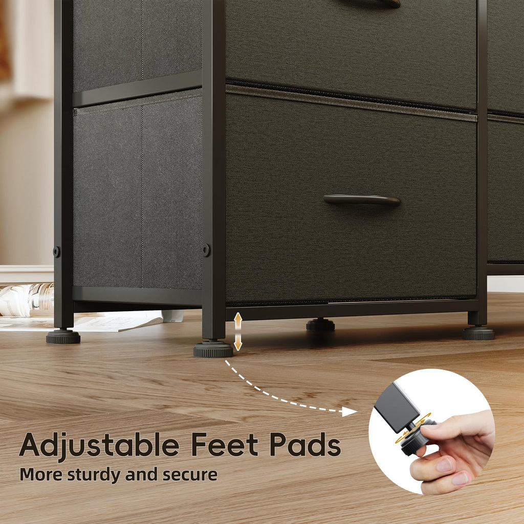 63 Inch 12 Drawer Black Dresser T8890