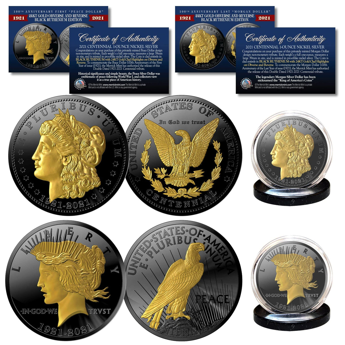 1 OZ. Black Ruthenium & Gold 2-Coin Set J702