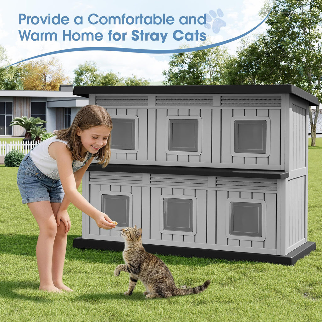 Weatherproof Insulated Outdoor Cat House K550598