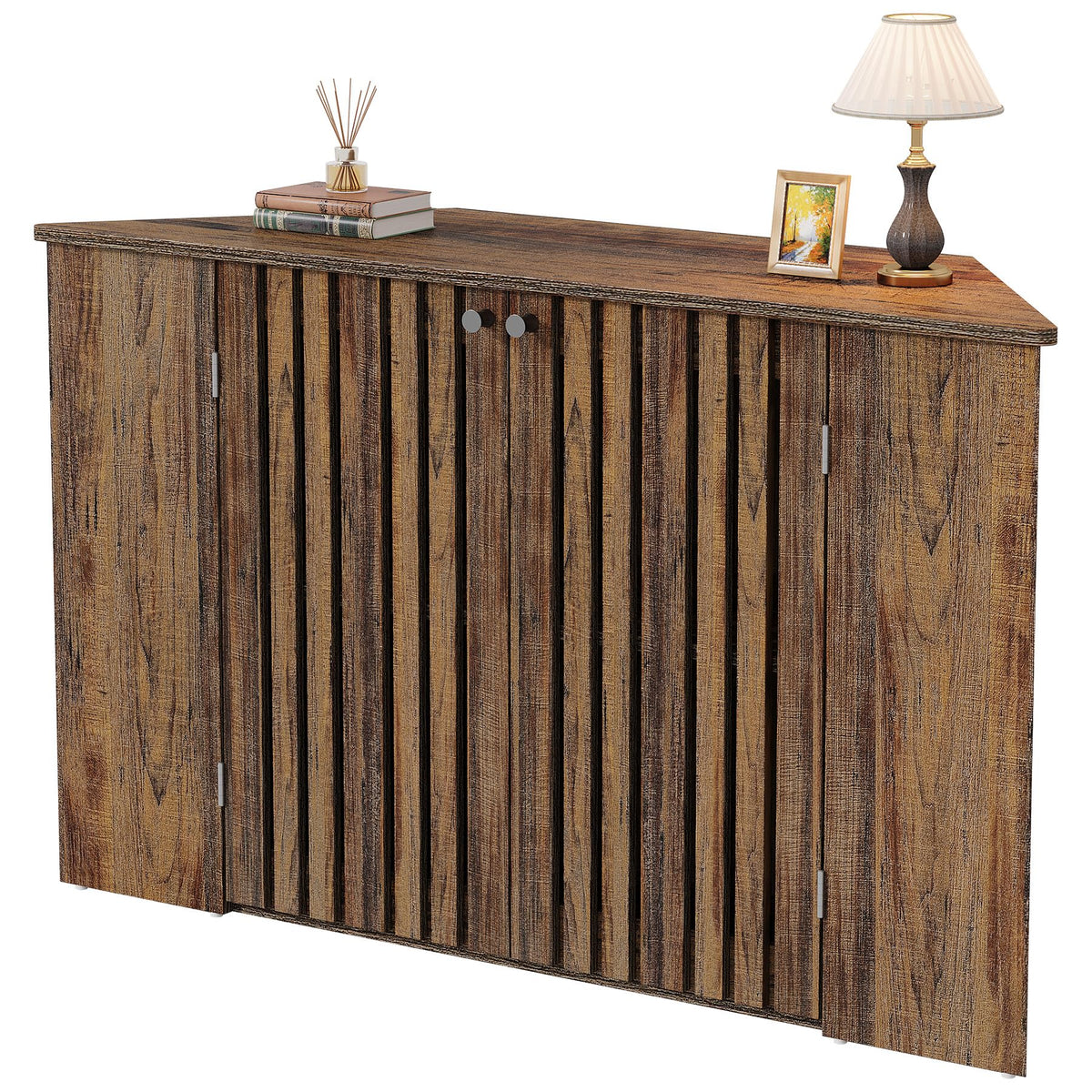 53" Farmhouse Corner TV Stand with Storage M3234
