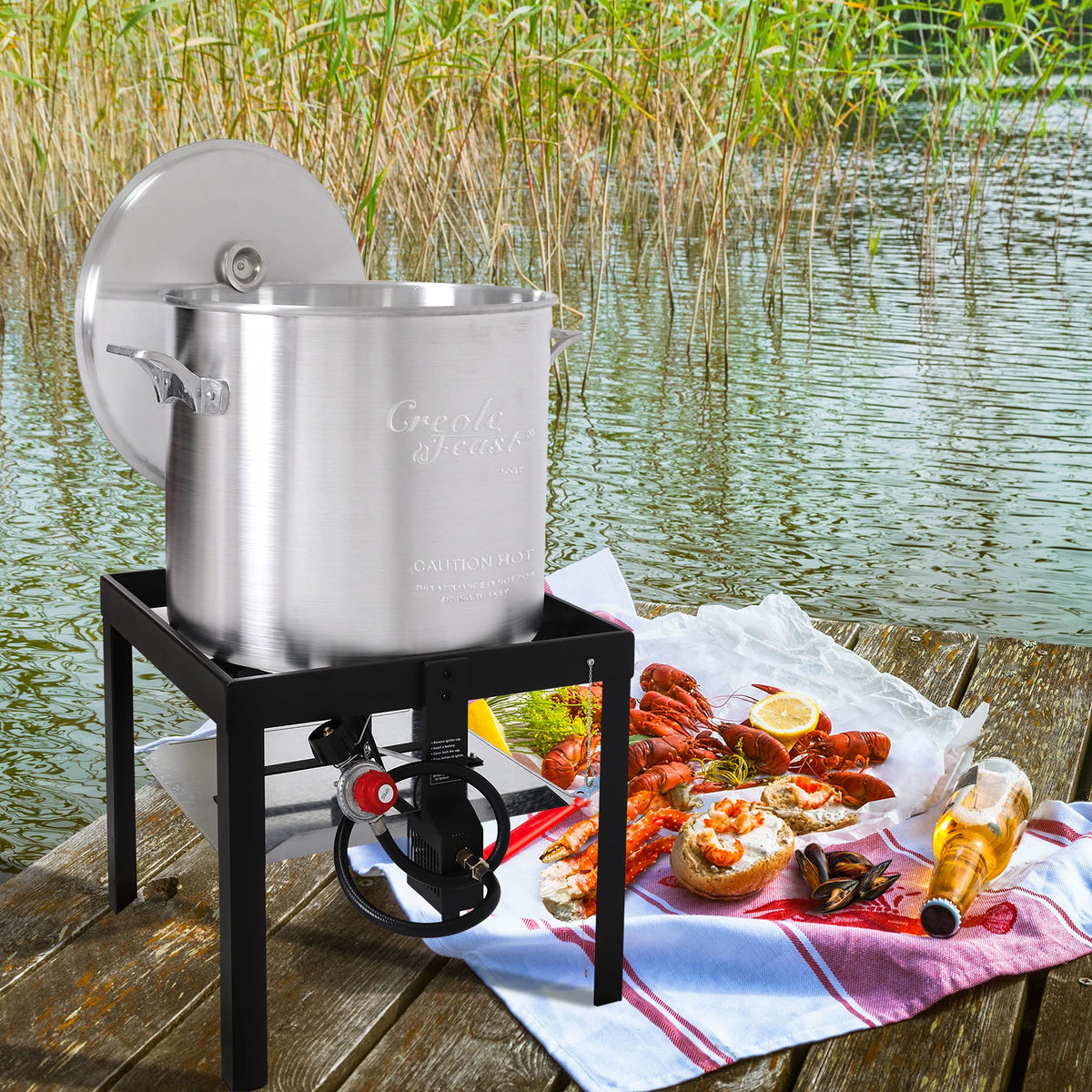 60 Qt. Seafood Boil Pot with Basket and Burner D650
