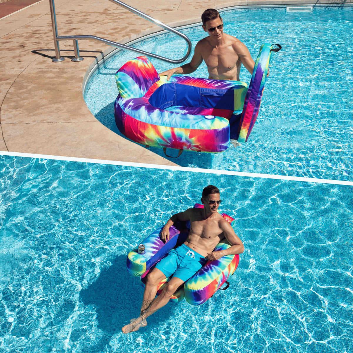 Inflatable Pool Lounger Floating Lounge Chair G67597